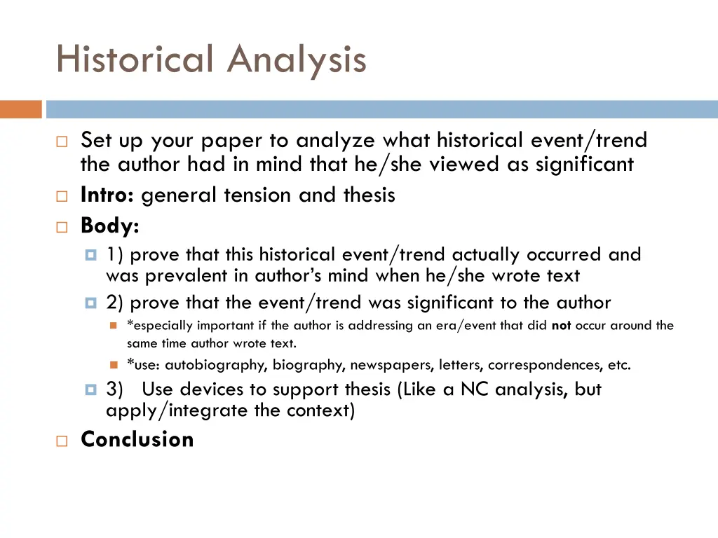 historical analysis