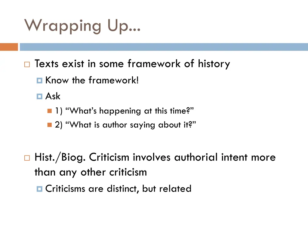 wrapping up