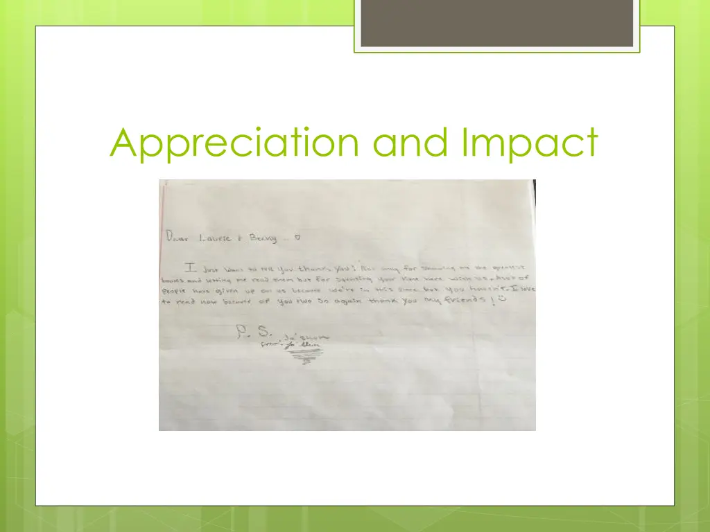 appreciation and impact 1