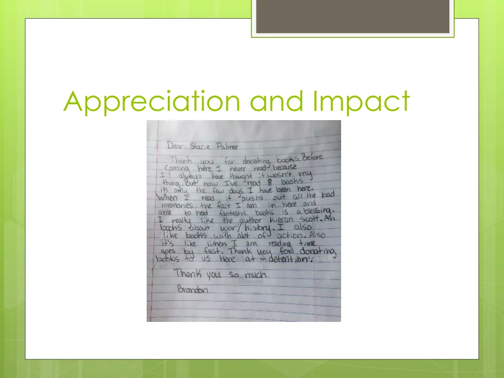 appreciation and impact