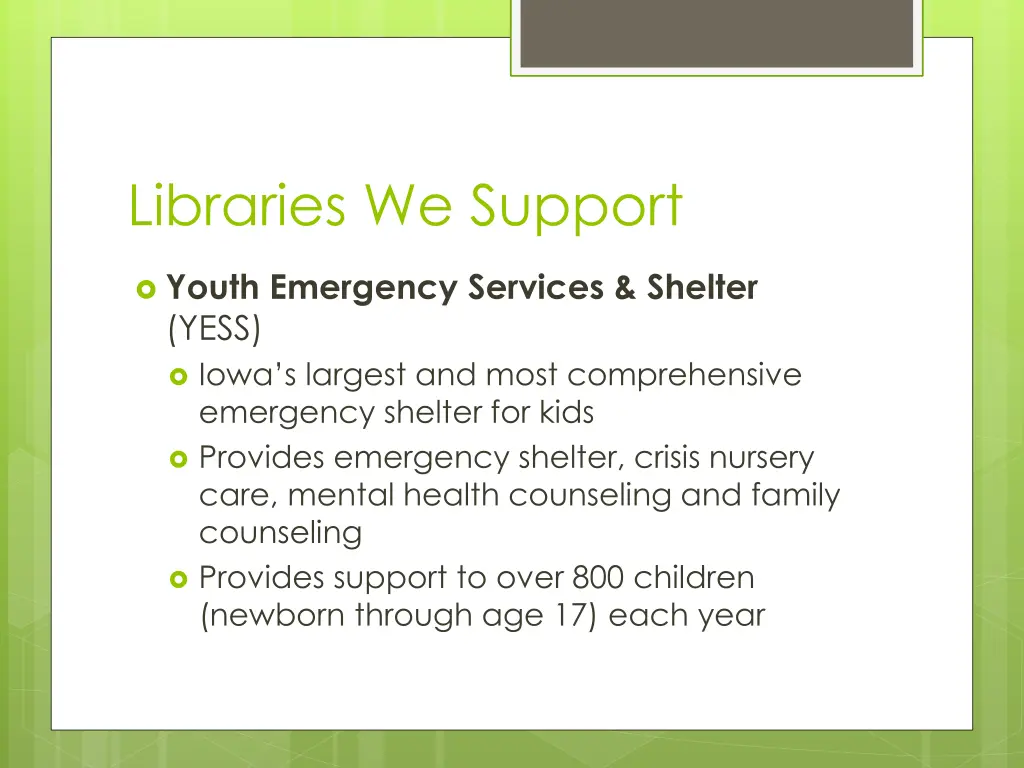 libraries we support