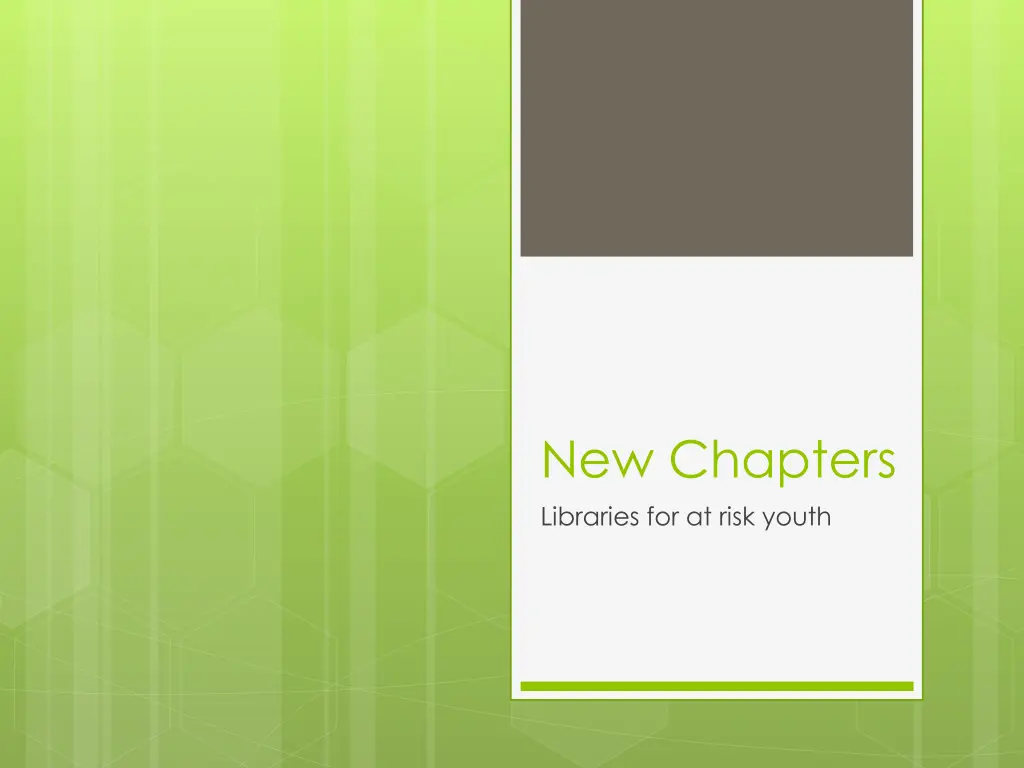 new chapters libraries for at risk youth