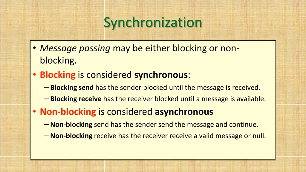 synchronization
