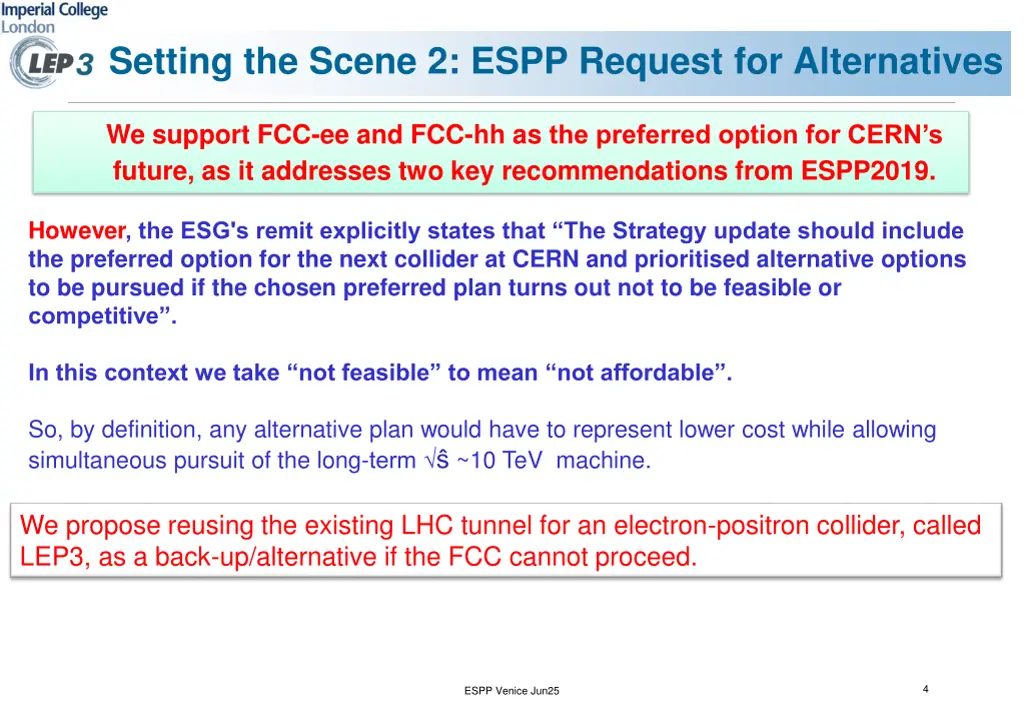 setting the scene 2 espp request for alternatives
