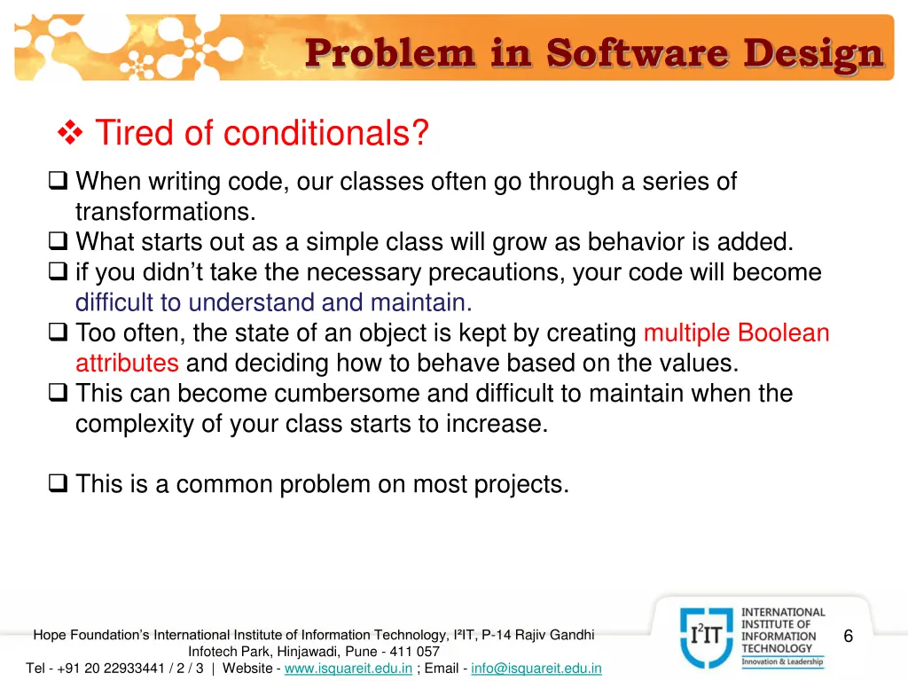problem in software design