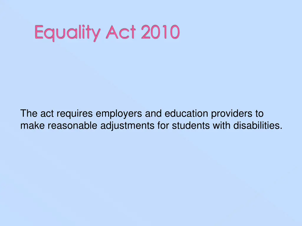 equality act 2010