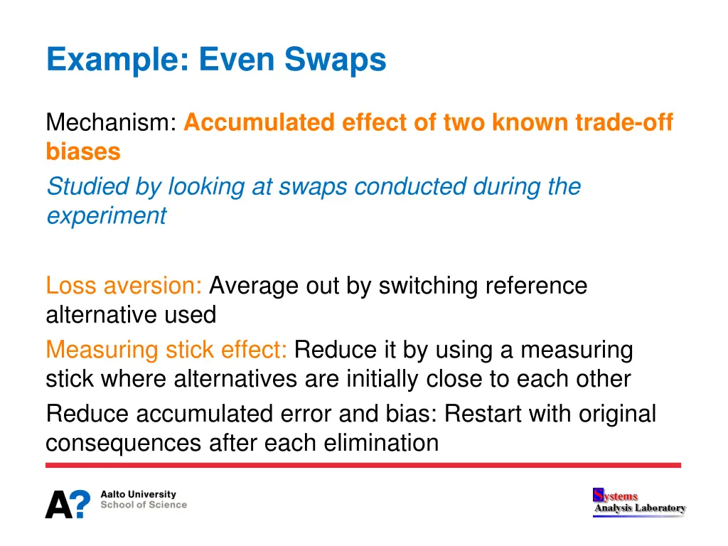 example even swaps