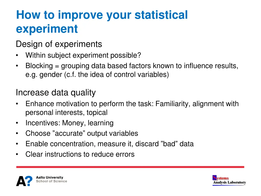 how to improve your statistical experiment design
