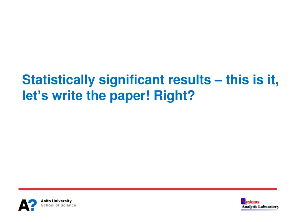 statistically significant results this