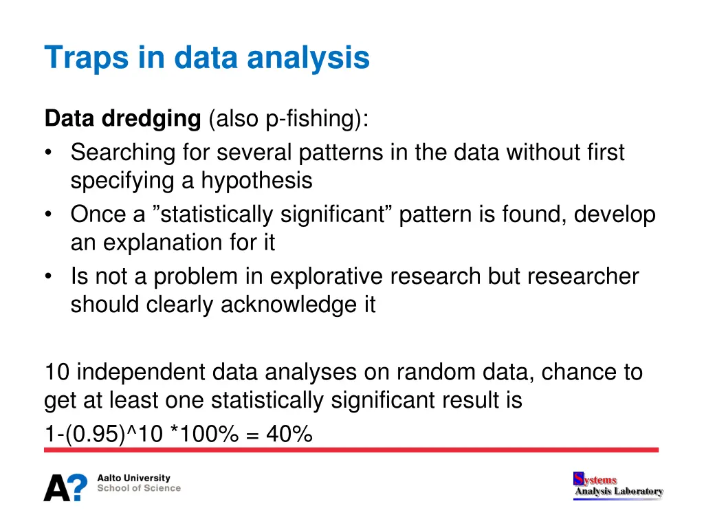 traps in data analysis