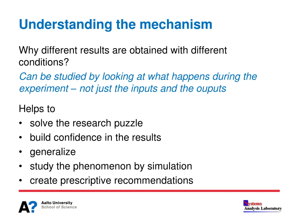 understanding the mechanism