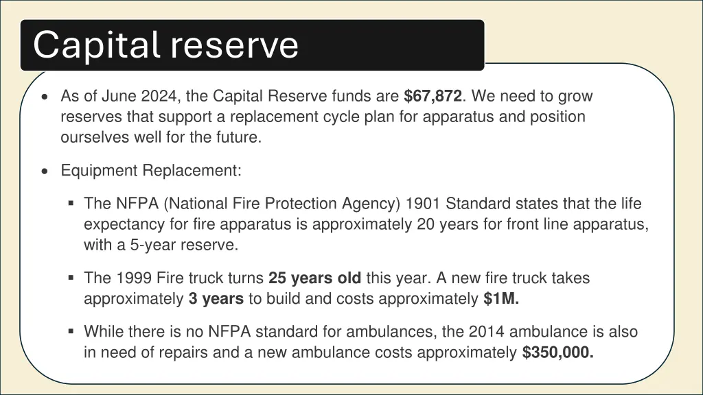 capital reserve