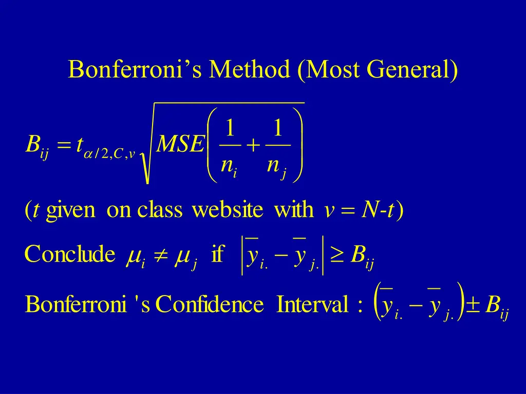 bonferroni s method most general 1