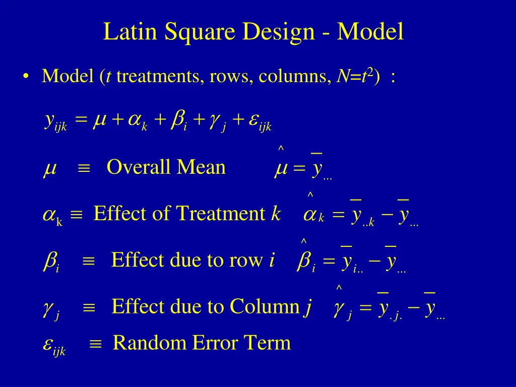 latin square design model
