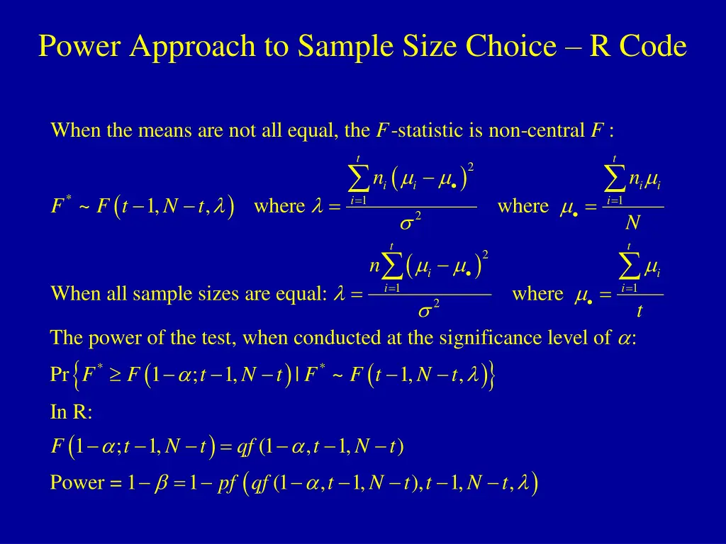 power approach to sample size choice r code