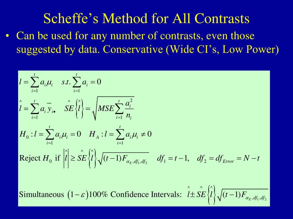 scheffe s method for all contrasts can be used