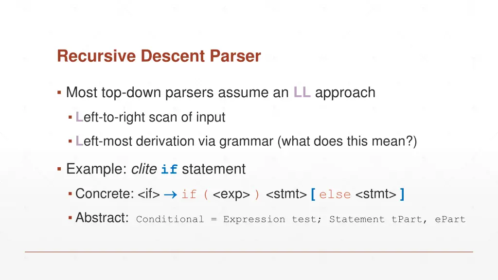 recursive descent parser 1
