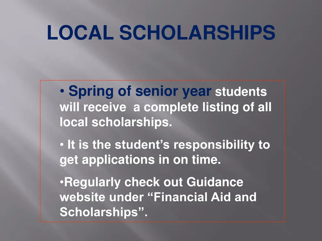 local scholarships