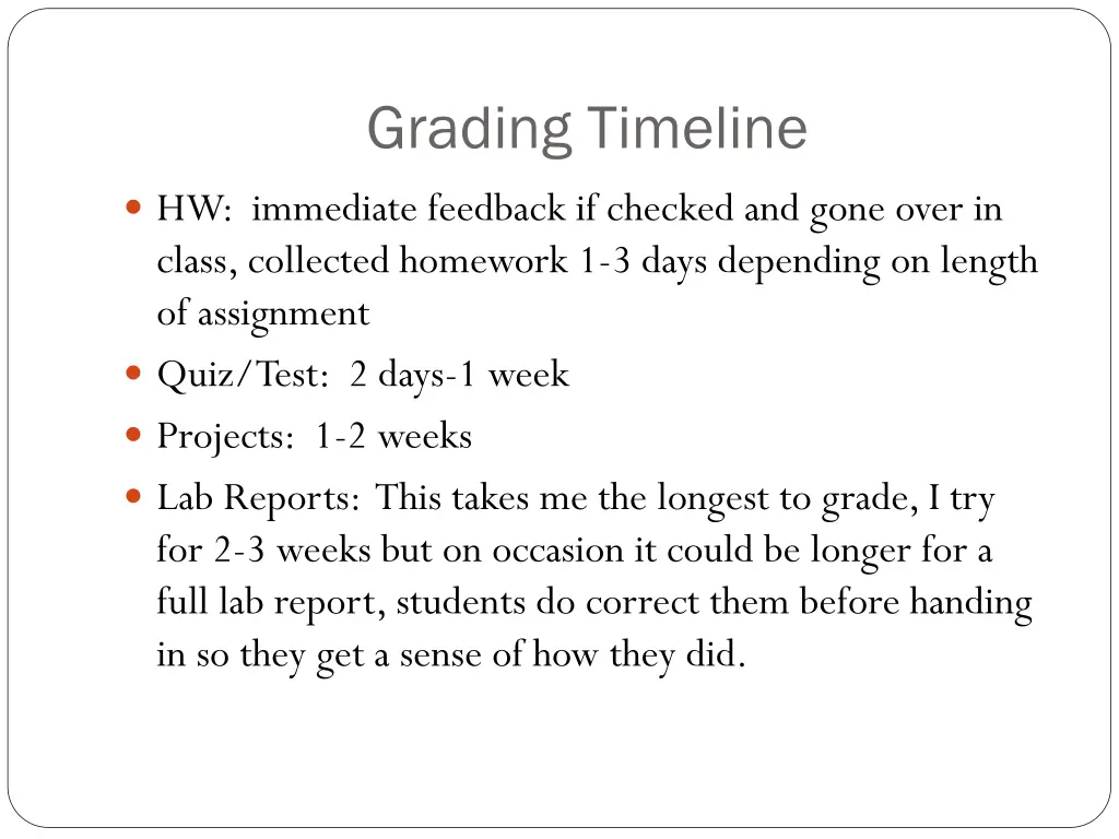 grading timeline