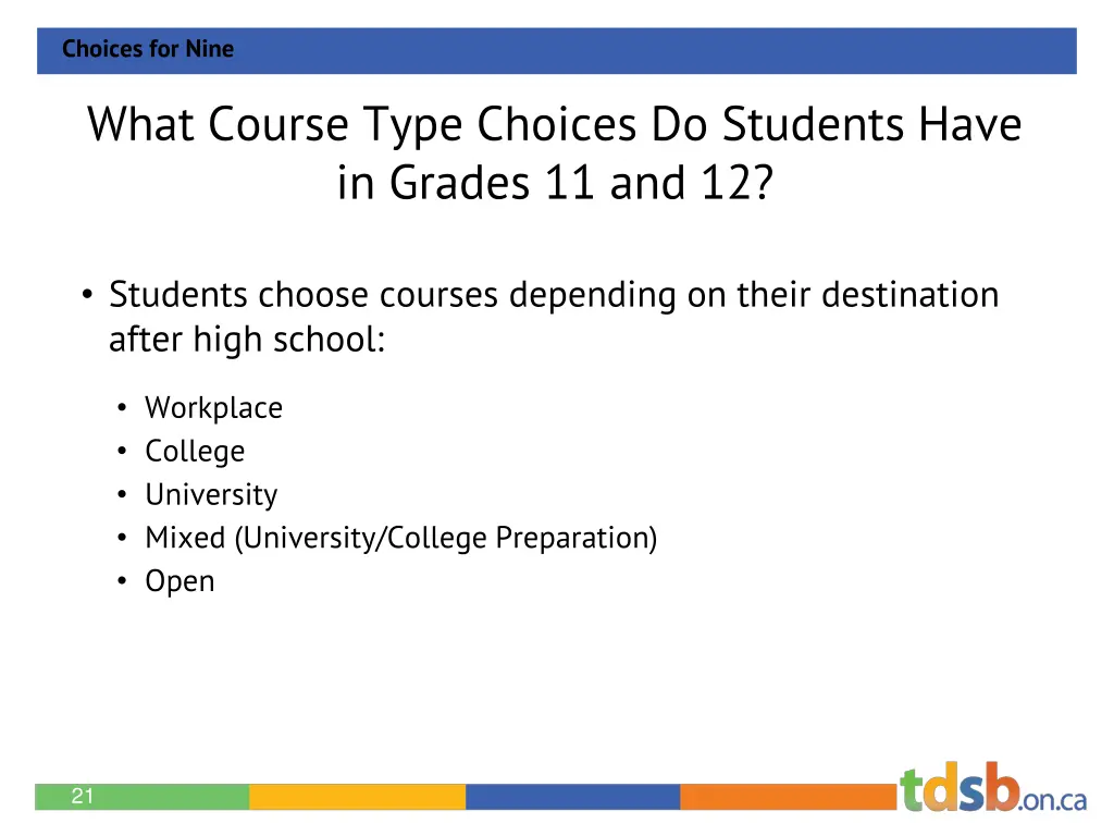 choices for nine 14
