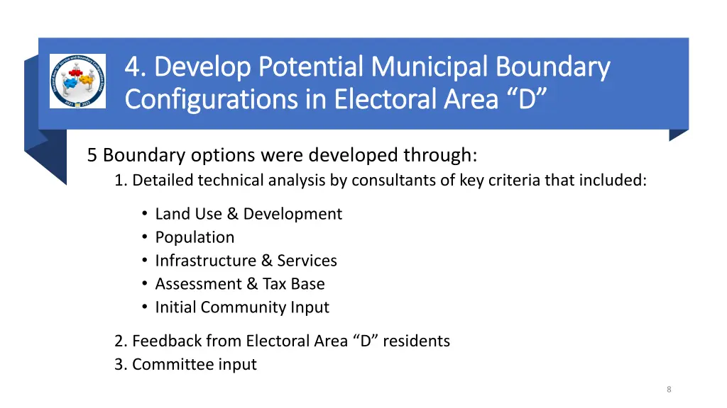 4 develop potential municipal boundary 4 develop