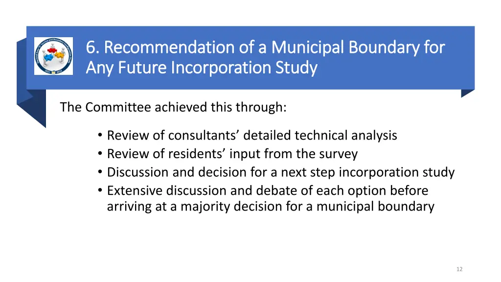 6 recommendation of a municipal boundary