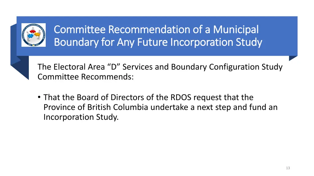 committee recommendation of a municipal committee