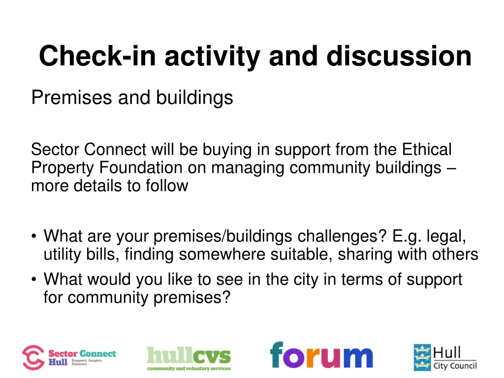 check in activity and discussion