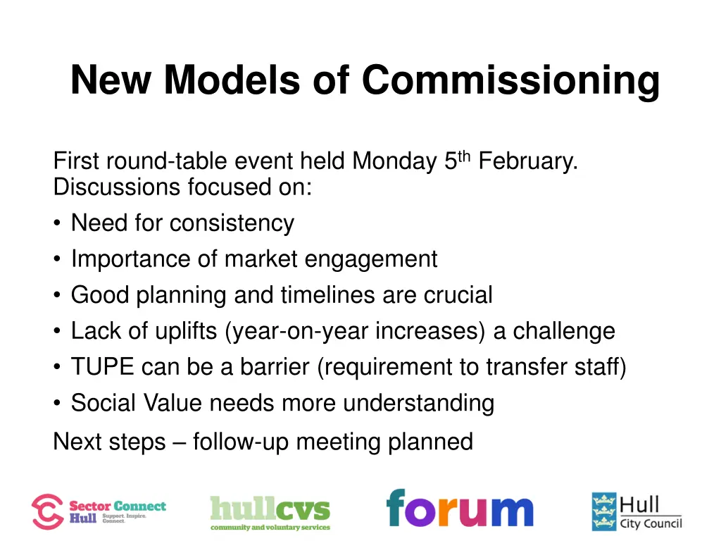 new models of commissioning