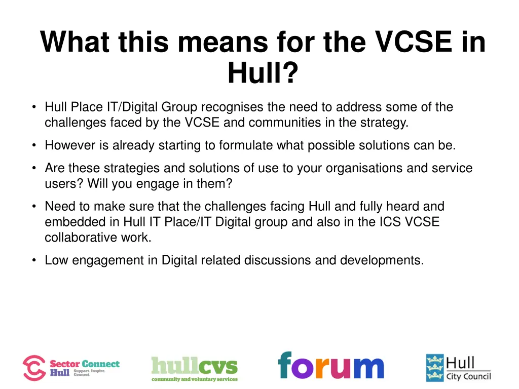 what this means for the vcse in hull 1