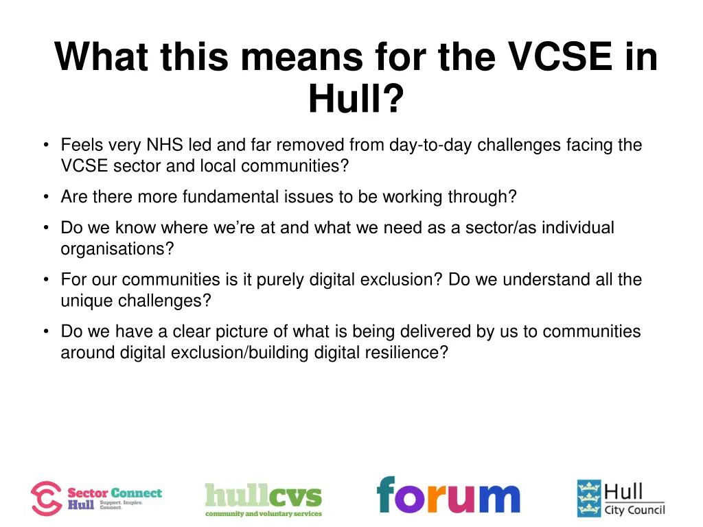 what this means for the vcse in hull