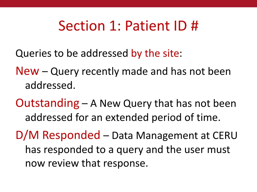 section 1 patient id