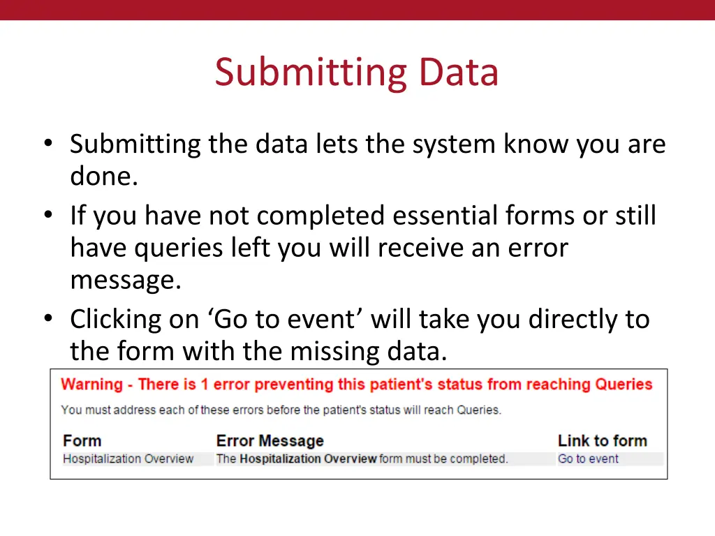 submitting data 1