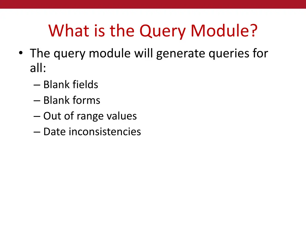 what is the query module the query module will