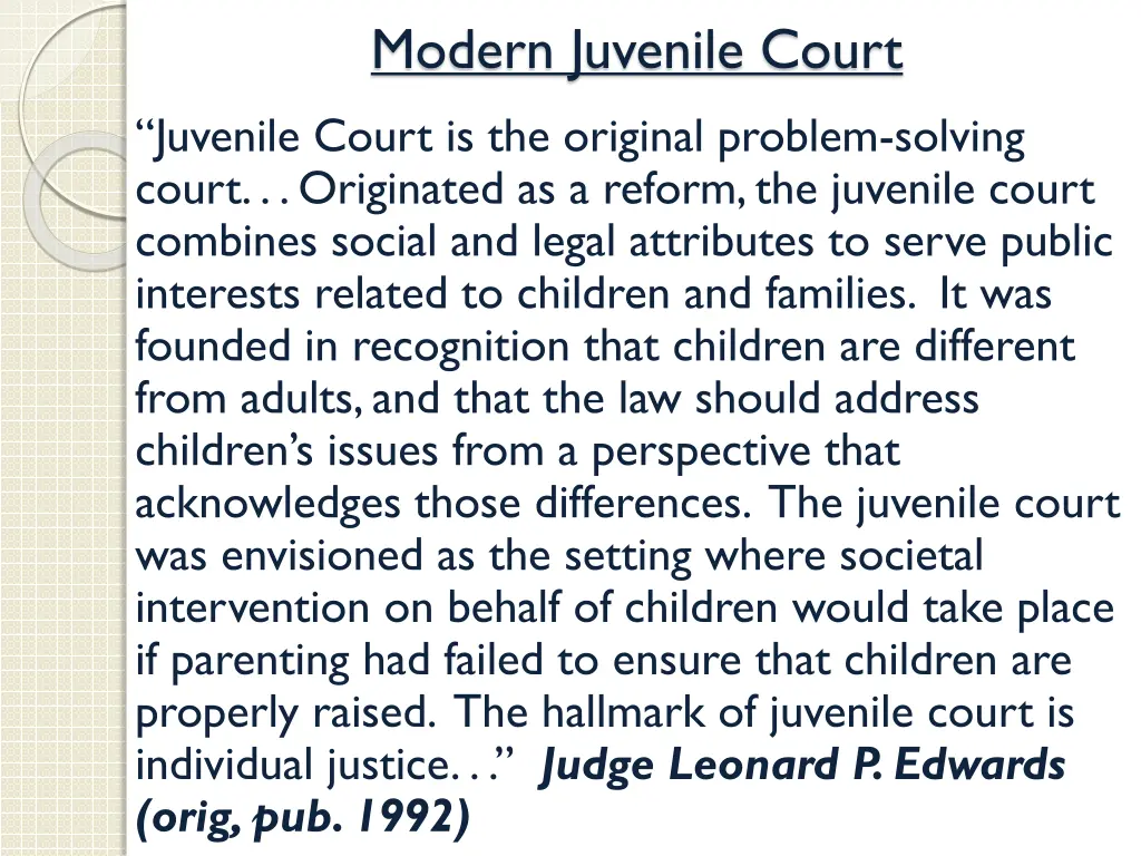 modern juvenile court