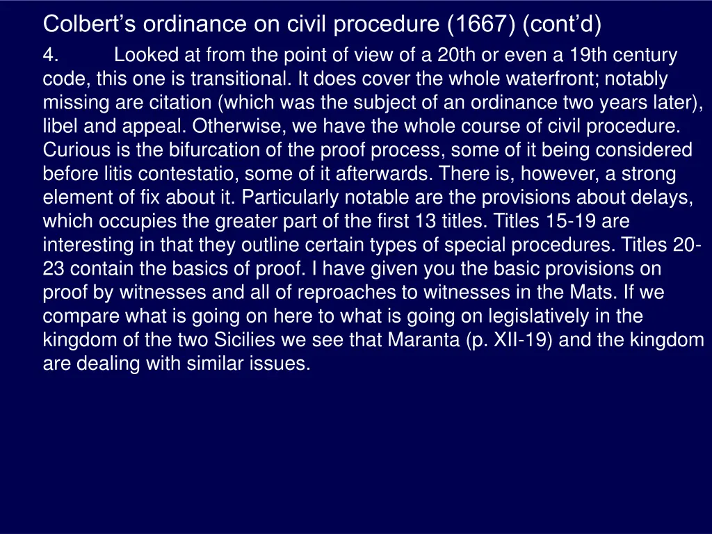 colbert s ordinance on civil procedure 1667 cont