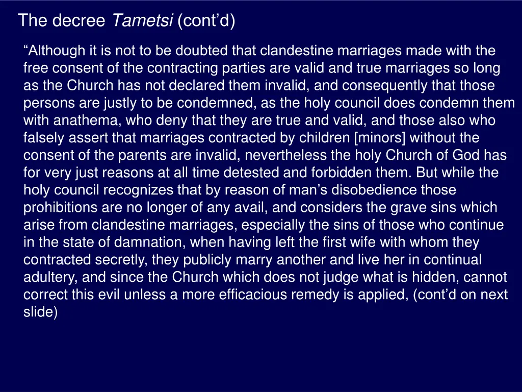 the decree tametsi cont d 2