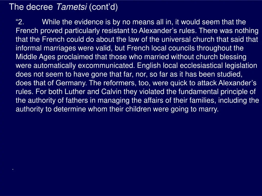 the decree tametsi cont d