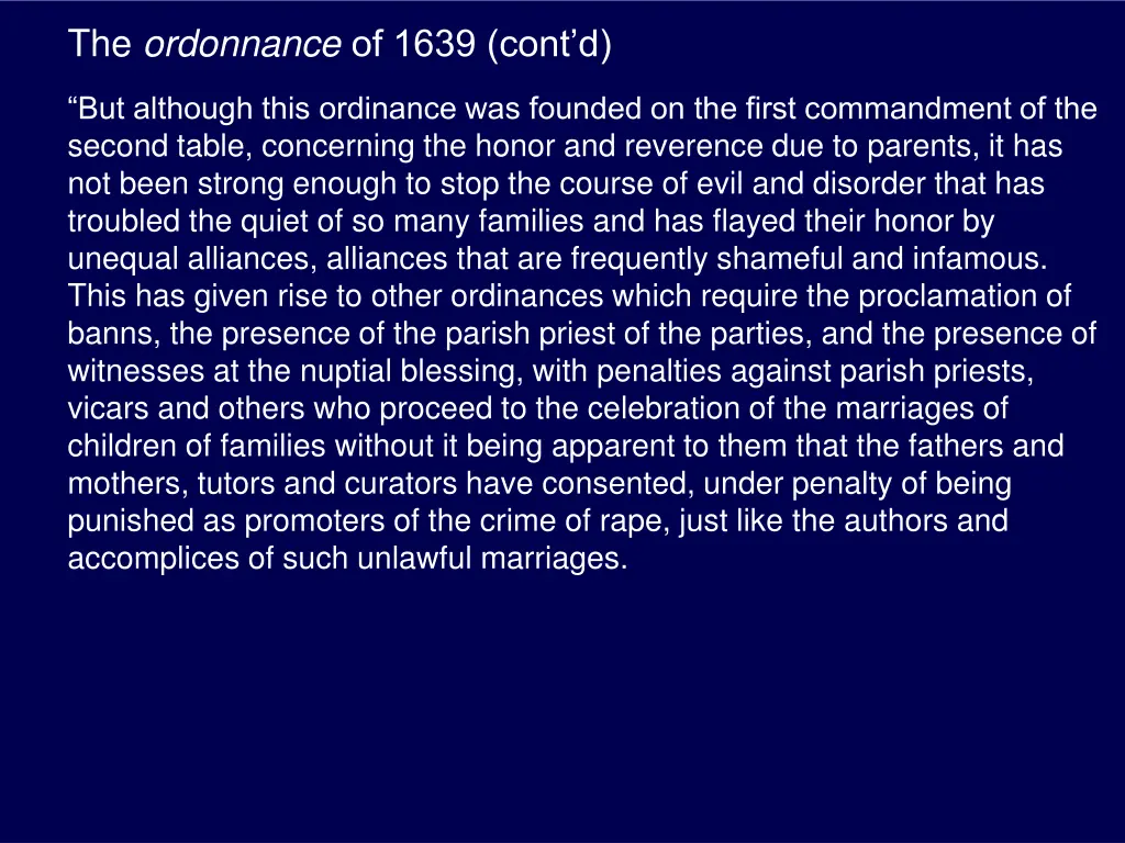 the ordonnance of 1639 cont d 1