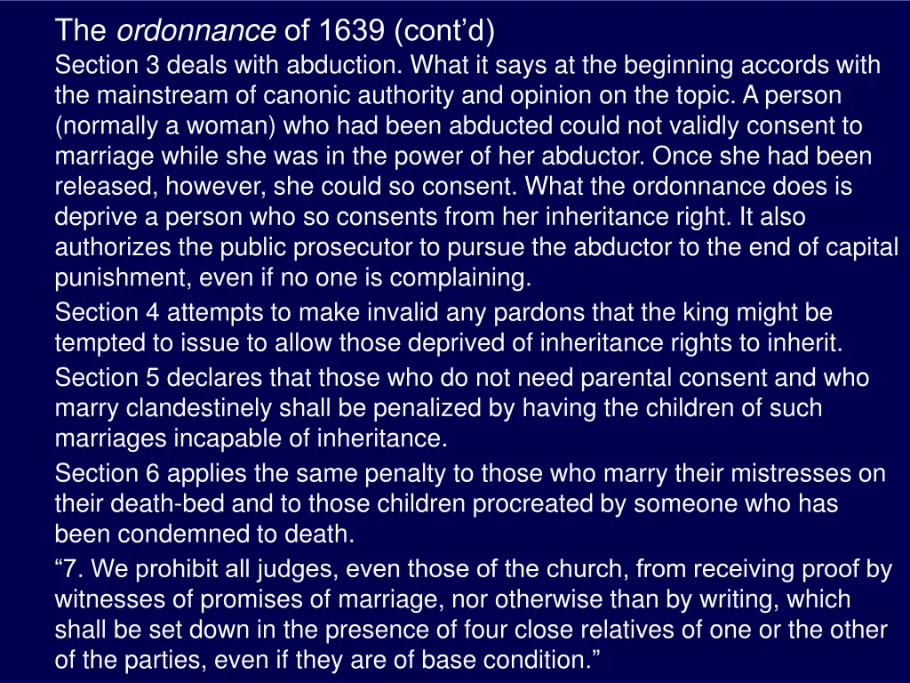 the ordonnance of 1639 cont d section 3 deals