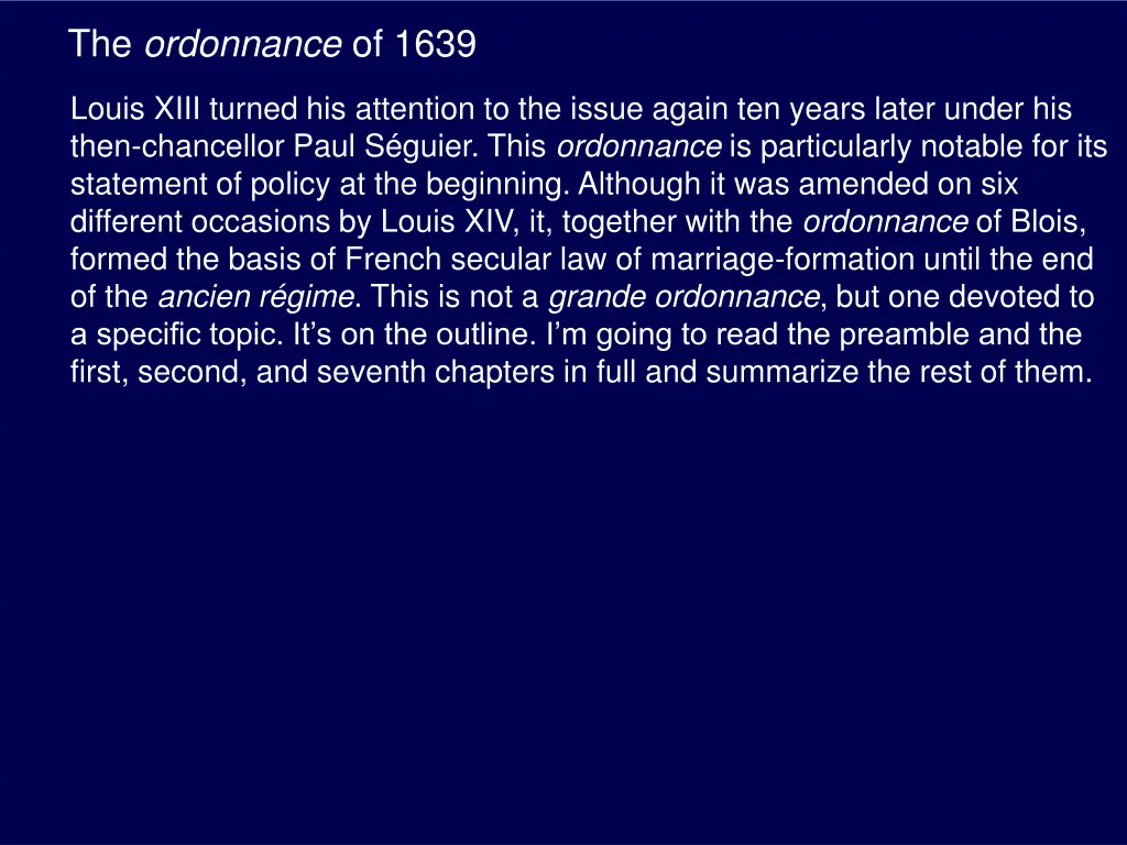 the ordonnance of 1639