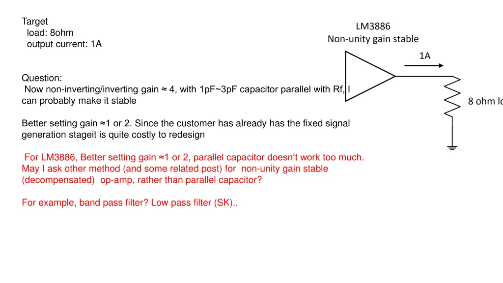 target load 8ohm output current 1a