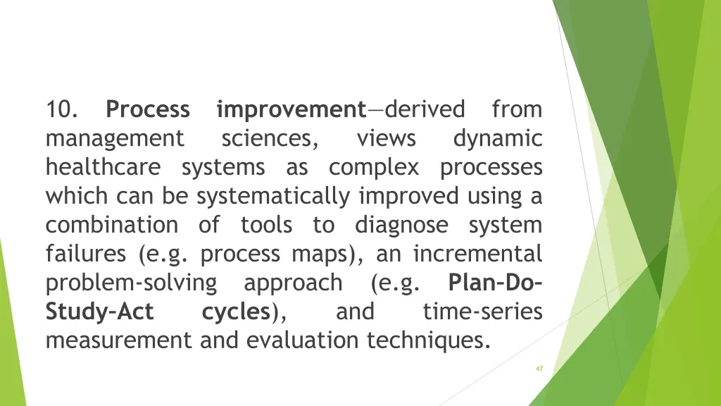10 process improvement derived from management