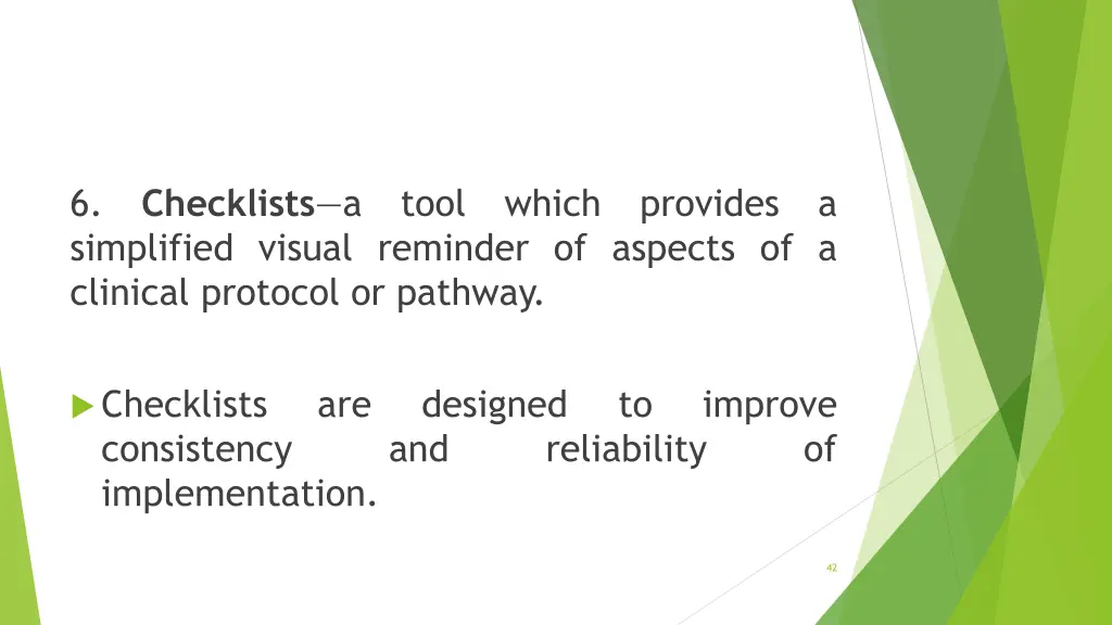 6 checklists a tool which provides a simplified