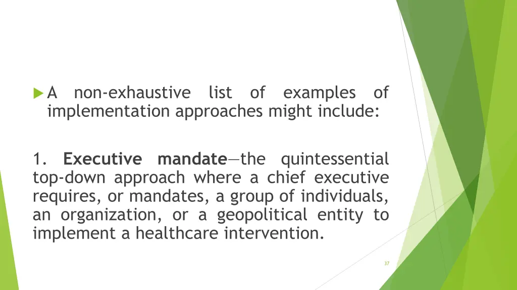 a non exhaustive list of examples