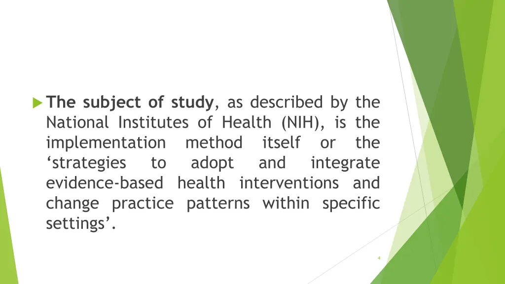 the subject of study as described by the national