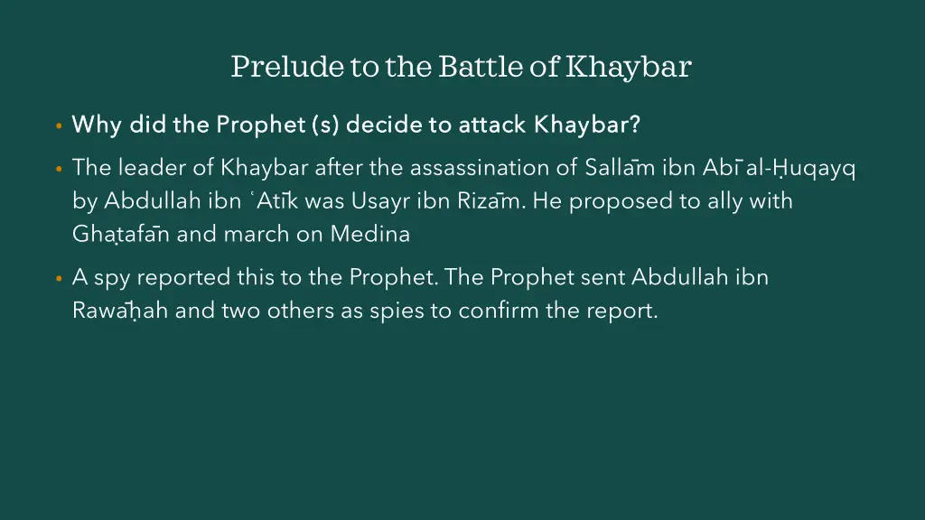 prelude to the battle of khaybar 5