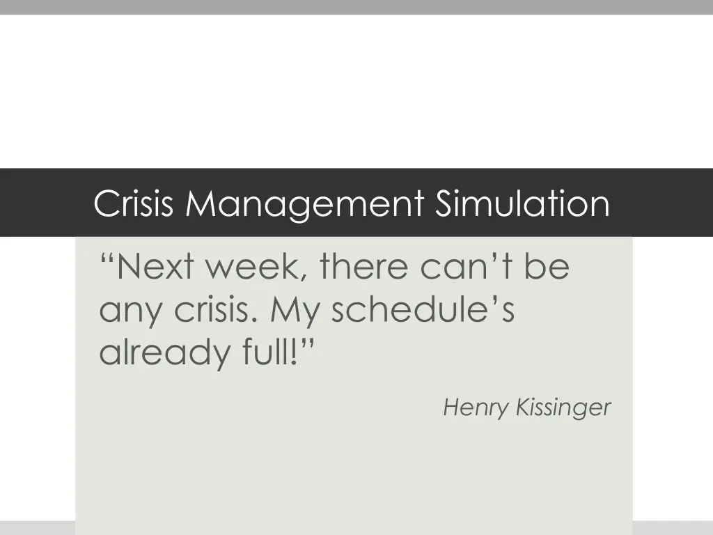 crisis management simulation