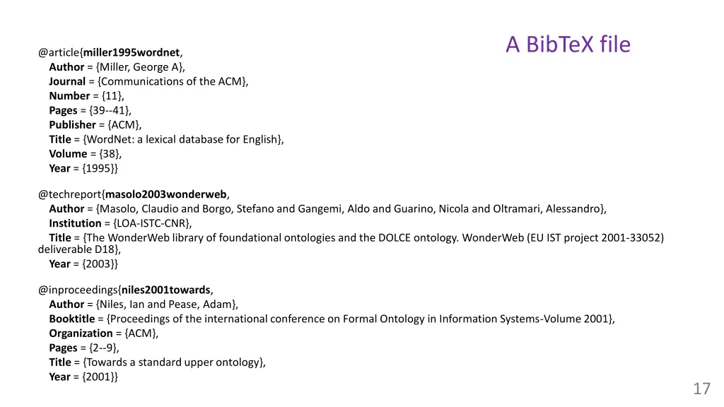 a bibtex file