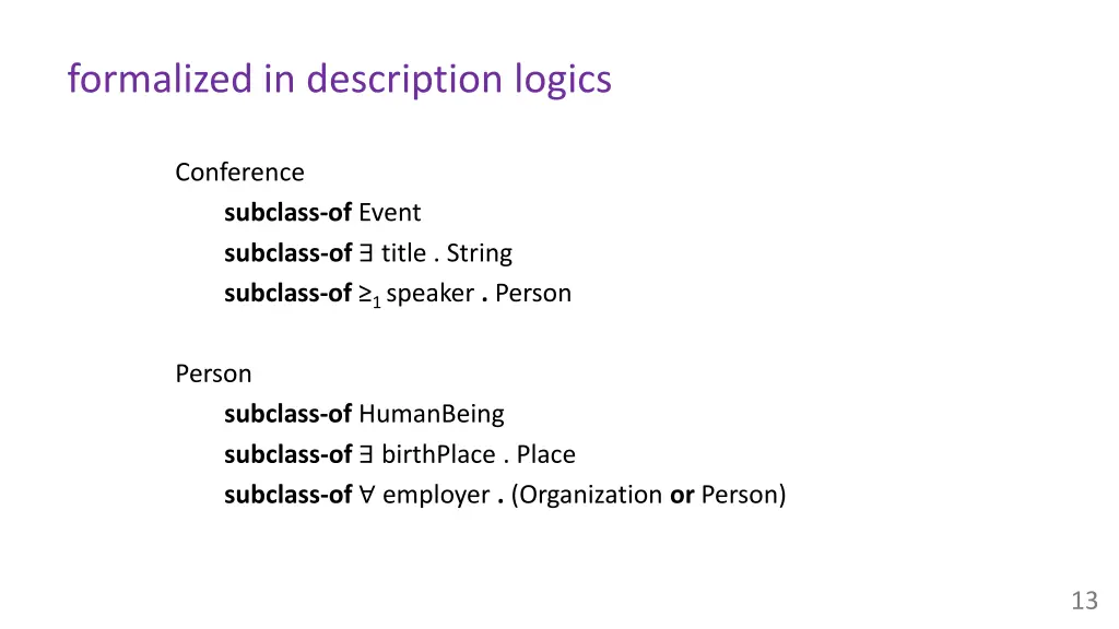 formalized in description logics